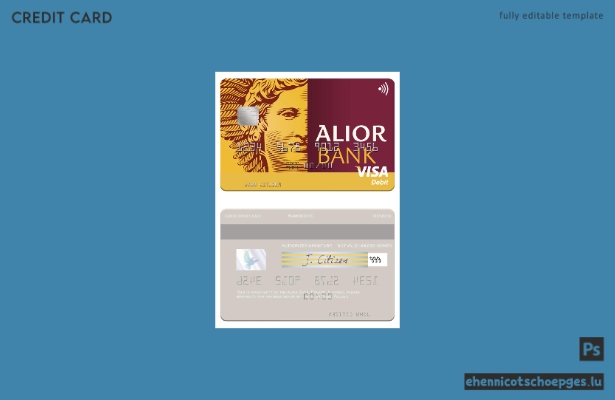 Beispielvorschau der Alior Bank Visa-Debitkarte aus Polen